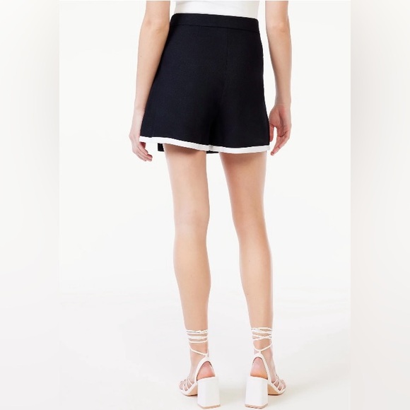 NEW Scoop Black White Wrap Front Linen Tennis Preppy Office Mini Skort Large - Picture 9 of 14